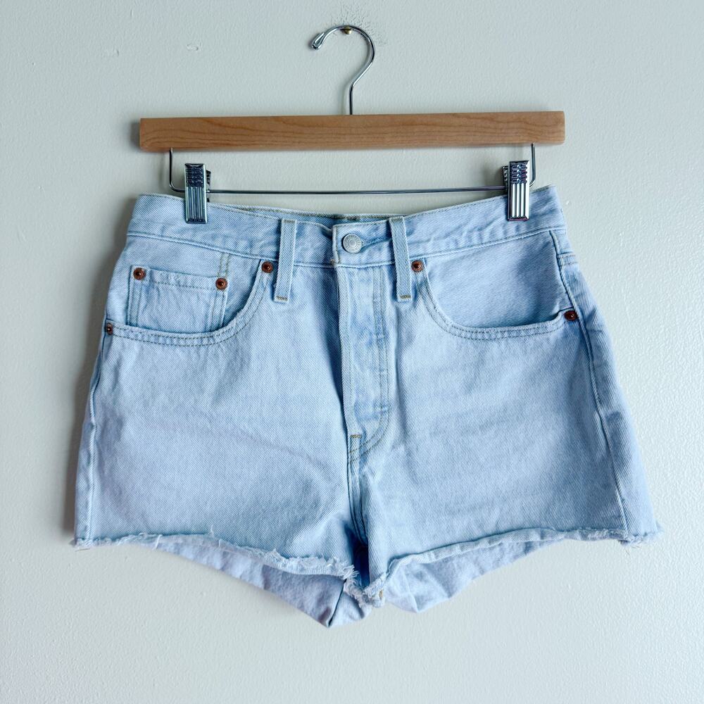 Levi's Light Wash 501 Cutoff Denim Jean Shorts 27 Norm Summer Vacation Spring